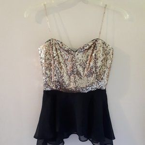 XS Gold Sequin Do & Be Top